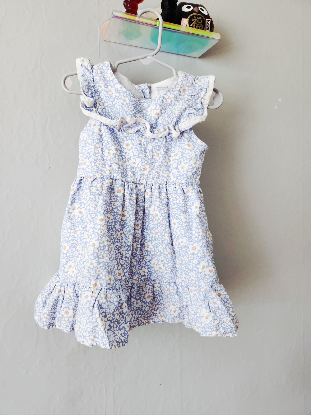Janie and Jack 2T Blue Floral Ruffle With Daisy Accents